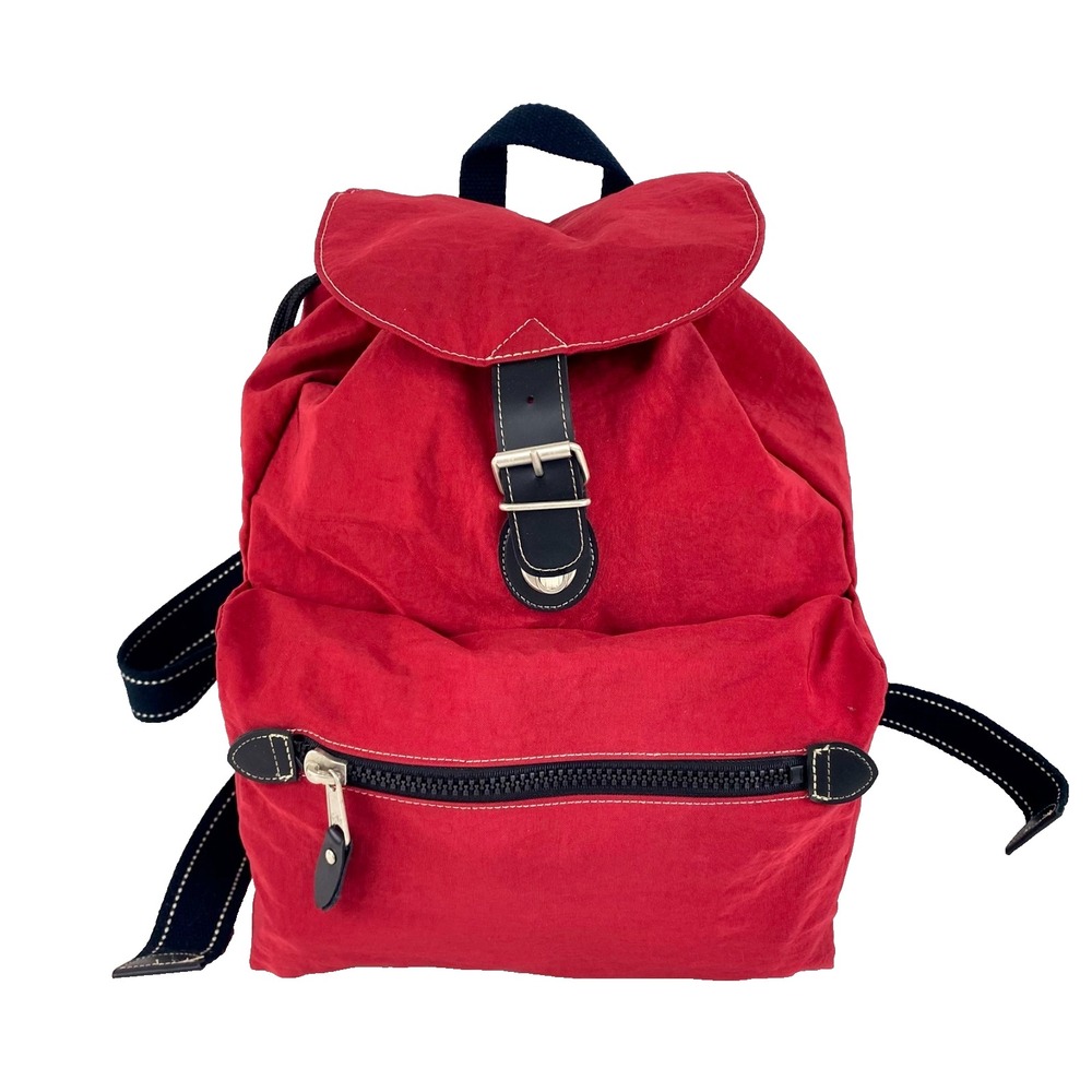 Gap Nylon Backpack Satchel Red & Black Large EUC Big Zip Shoulder Bag School Bag